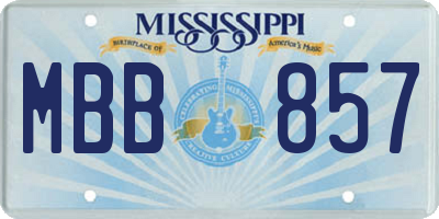 MS license plate MBB857