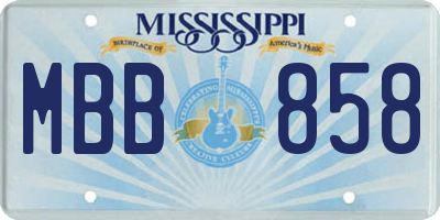 MS license plate MBB858