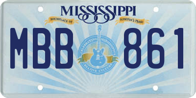 MS license plate MBB861