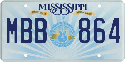 MS license plate MBB864