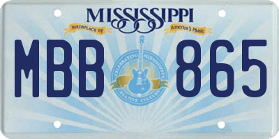 MS license plate MBB865