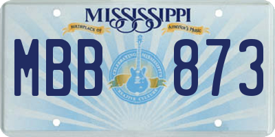 MS license plate MBB873