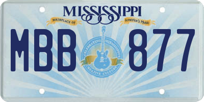 MS license plate MBB877
