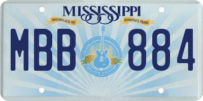 MS license plate MBB884