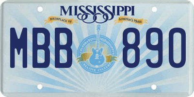 MS license plate MBB890