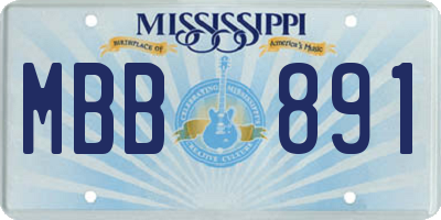 MS license plate MBB891