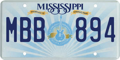 MS license plate MBB894