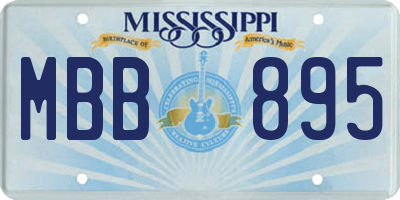 MS license plate MBB895