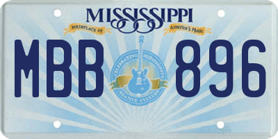 MS license plate MBB896