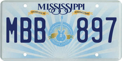MS license plate MBB897