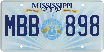 MS license plate MBB898