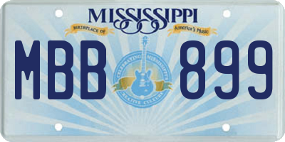 MS license plate MBB899