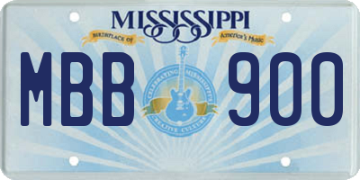MS license plate MBB900