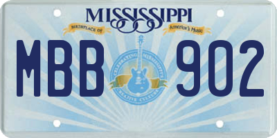MS license plate MBB902