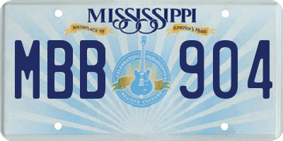 MS license plate MBB904
