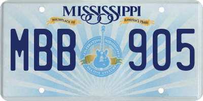 MS license plate MBB905