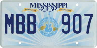 MS license plate MBB907