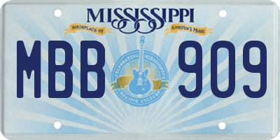 MS license plate MBB909