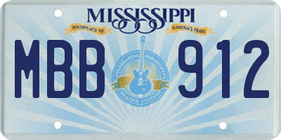 MS license plate MBB912