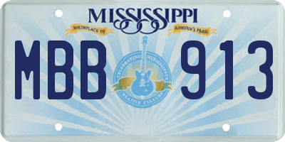 MS license plate MBB913