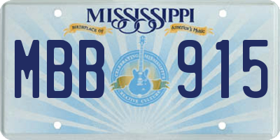 MS license plate MBB915