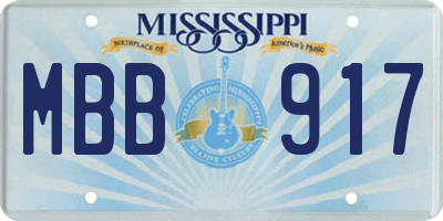 MS license plate MBB917