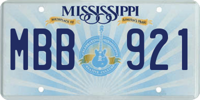 MS license plate MBB921