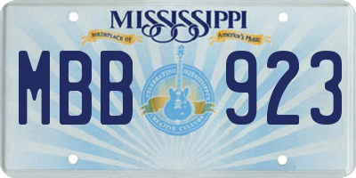 MS license plate MBB923