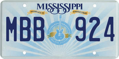 MS license plate MBB924