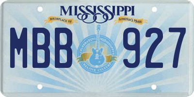 MS license plate MBB927
