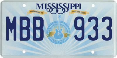MS license plate MBB933