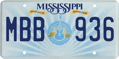 MS license plate MBB936