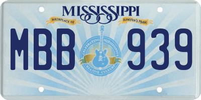 MS license plate MBB939