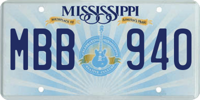 MS license plate MBB940