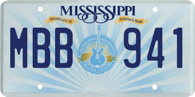 MS license plate MBB941