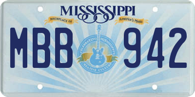 MS license plate MBB942