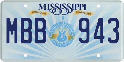 MS license plate MBB943
