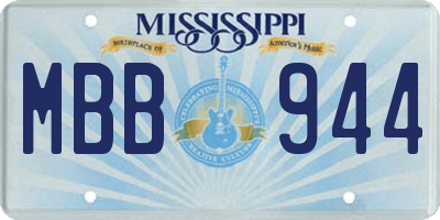 MS license plate MBB944