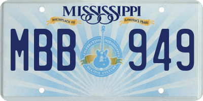 MS license plate MBB949