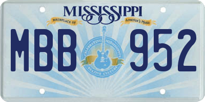 MS license plate MBB952