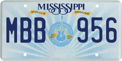 MS license plate MBB956