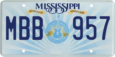 MS license plate MBB957