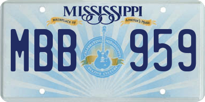MS license plate MBB959