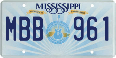 MS license plate MBB961