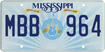 MS license plate MBB964