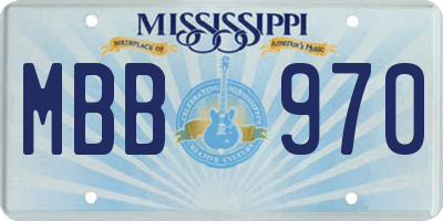 MS license plate MBB970