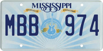 MS license plate MBB974