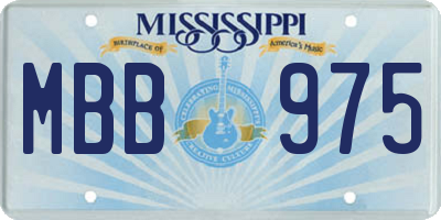 MS license plate MBB975