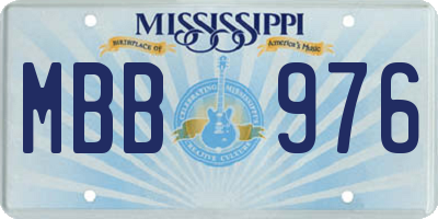 MS license plate MBB976