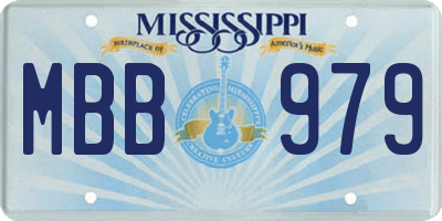 MS license plate MBB979